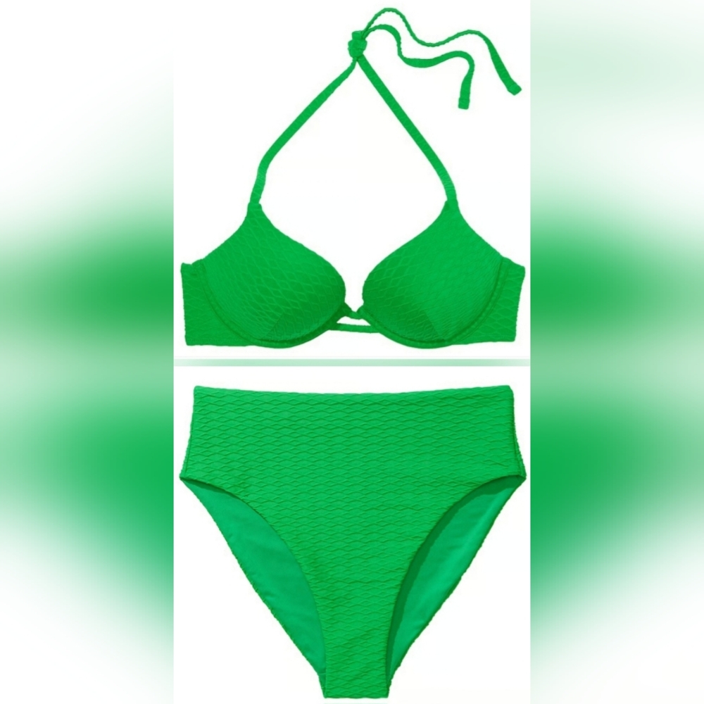 32A/S VS Swim Bombshell PushUp Bikini Top HighWaist Full Coverage Bikini Set